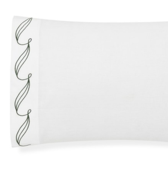 Williams Sonoma Linen Embroidered Leaf California King Sheet Set - Picture 12 of 13